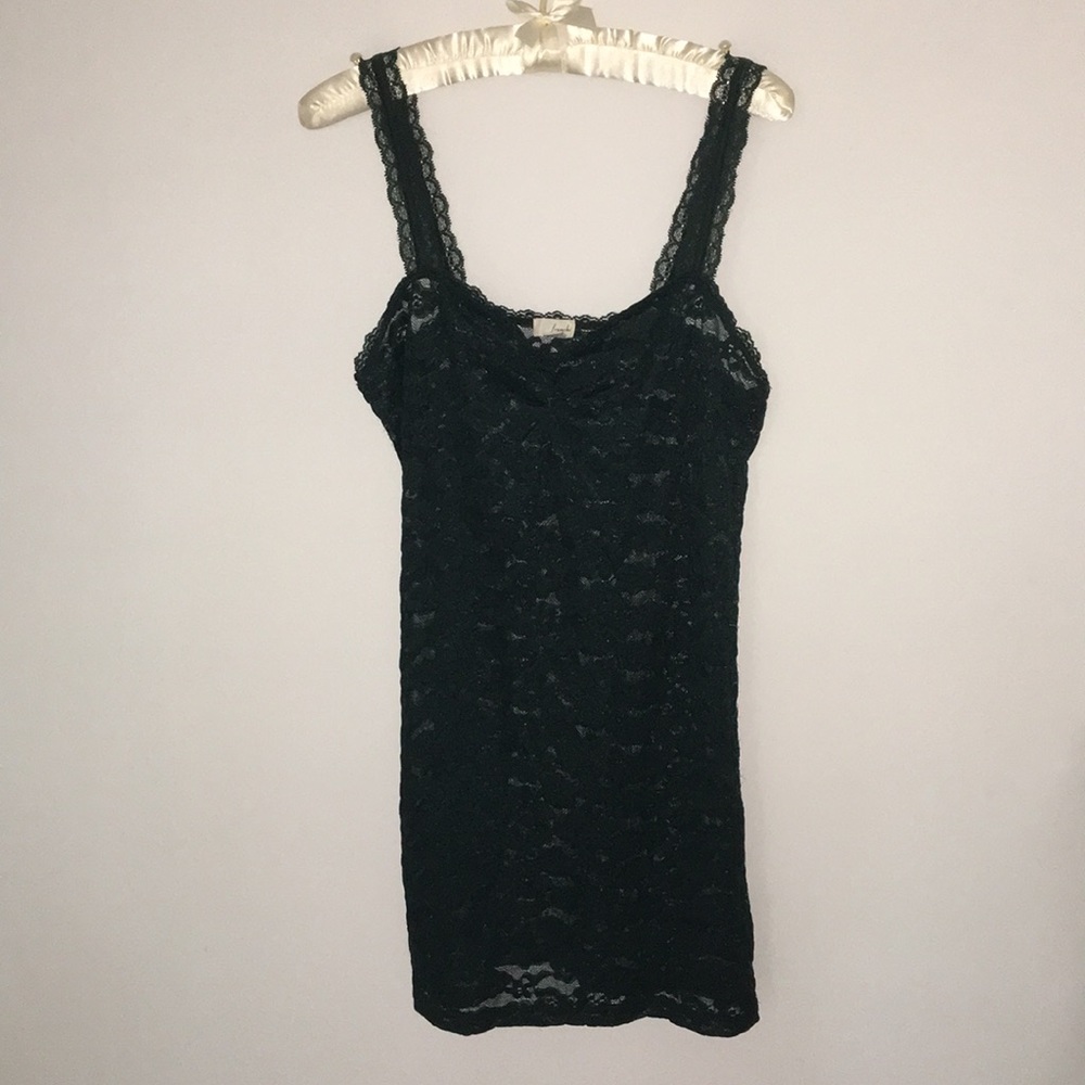 Fenchí Green Lace Cami Tank Top Sheer Floral Stretch Layering XL